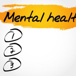 Mental health blank list, health concept