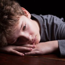 Sad teenage boy