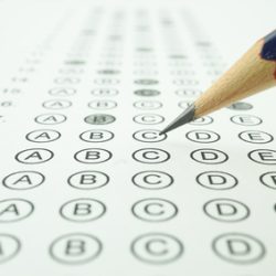Answer sheet and pencil for education concept