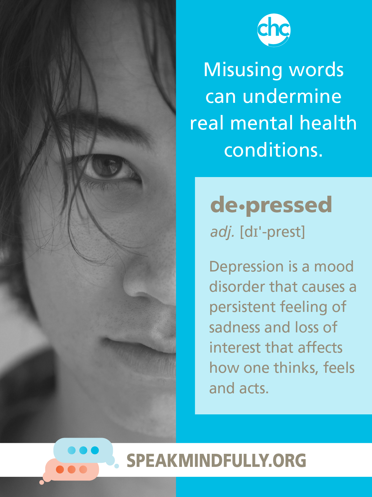 Speak Mindfully poster about Depression