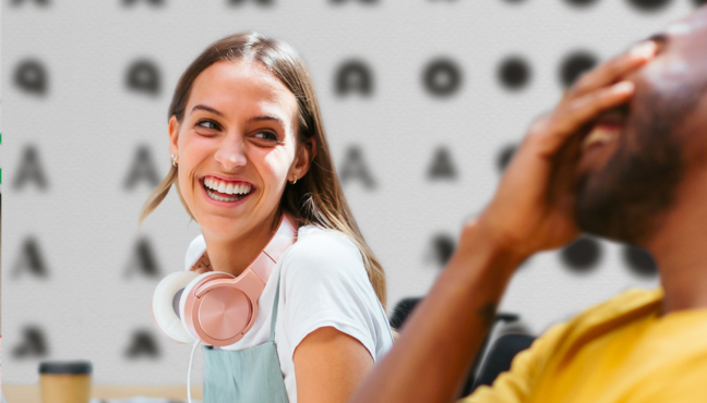 Students smiling at the Schwab Learning Center